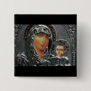 Mutter Mary and Baby Jesus Button