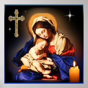 Mutter Mary and Baby Jesus Poster