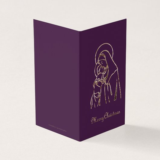 Mutter Mary Baby Jesus Christ Lila und Gold Visitenkarten (Vorderseite)
