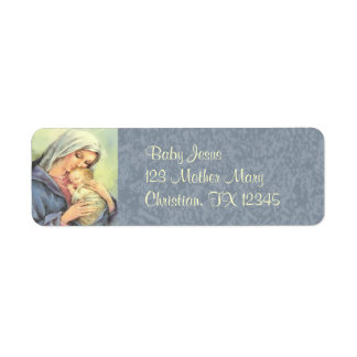 Mutter Mary Baby Jesus Faith Rücksendeadressen-Auf
