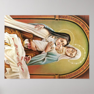 Mutter-Mary-Baby-Jesus-Krippen-Rosen St. Therese Poster