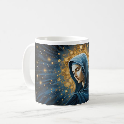 Mutter Mary Blessing Version 4 Kaffeetasse (Vorderseite Links)