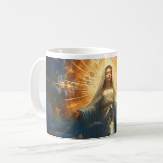 Mutter Mary Blessing Version 7 Kaffeetasse (Vorderseite Links)