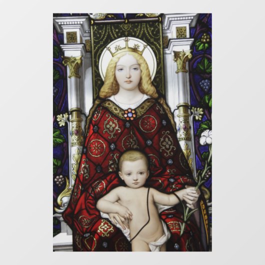 MUTTER MARY (BLOND) BABY JESUS FENSTELLE FENSTERAUFKLEBER (Blatt)