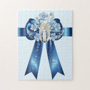Mutter Mary Blue Bow Religious Katholic Puzzle