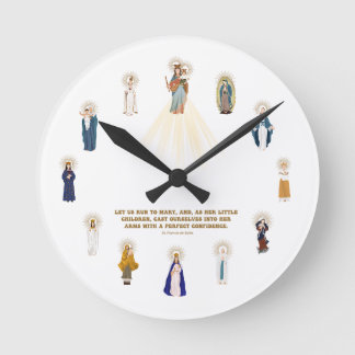 Mutter Mary Clock Runde Wanduhr
