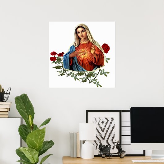 Mutter Mary entwirft Poster (Heimbüro)