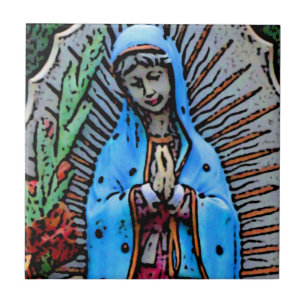 Mutter Mary Folk Art Style Fliese