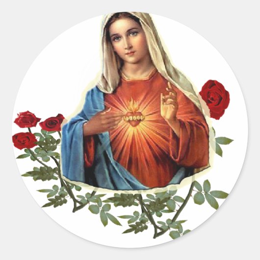 Mutter Mary gibt Geschenkartikel Runder Aufkleber (Vorderseite)