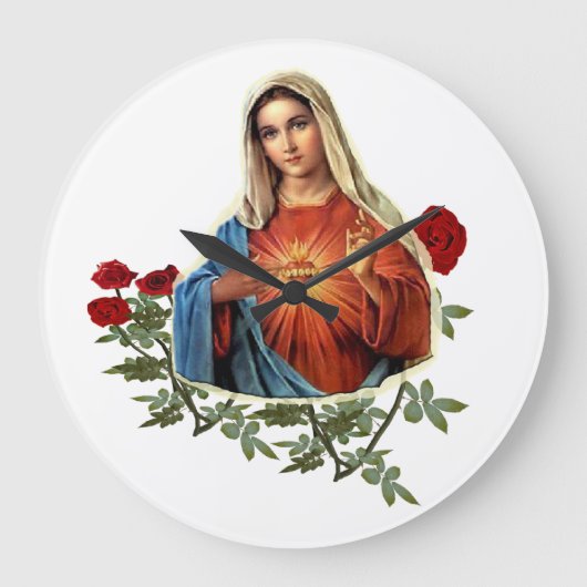 Mutter Mary Große Wanduhr (Vorderseite)