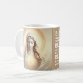 Mutter Mary in sanften weißen Tönen Kaffeetasse