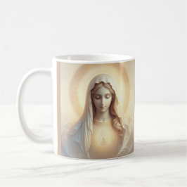 Mutter Mary in sanften weißen Tönen Kaffeetasse