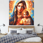 Mutter Mary & Jesus Canvas Print Picture Leinwanddruck (Insitu (Schlafzimmer))