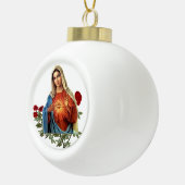 Mutter MAry Keramik Kugel-Ornament (Rechts)