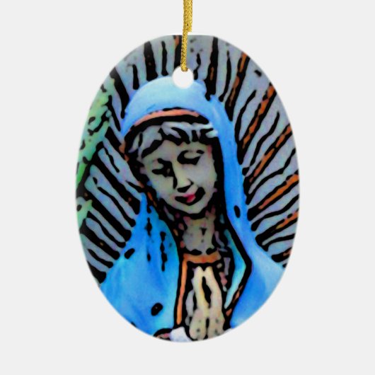Mutter Mary Keramik Ornament (Vorne)