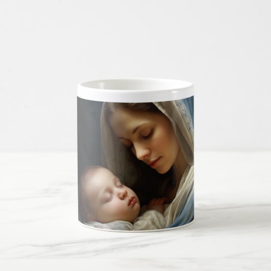 Mutter Mary mit Baby Jesus Version 1 Kaffeetasse (Mittel)