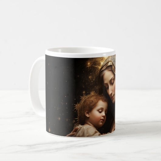 Mutter Mary mit Baby Jesus Version 3 Kaffeetasse (Vorderseite Links)