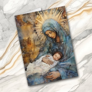 Mutter Mary mit Baby Jesus Weihnachtskarte