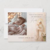 Mutter Mary mit Baby-Taufe Dankeskarte (Vorderseite)