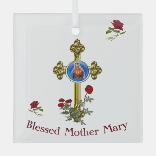 Mutter MAry Ornament Aus Glas (Vorderseite)