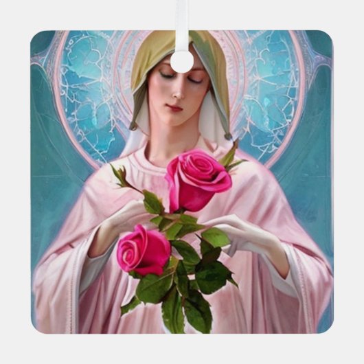 Mutter Mary Ornament Aus Metall (Vorderseite)