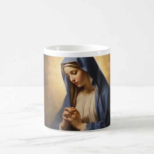Mutter Mary Praying Version 5 Kaffeetasse (Mittel)