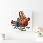 Mutter MAry Quadratische Wanduhr (Zuhause)