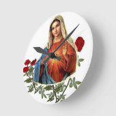 Mutter MAry Runde Wanduhr (Winkel)