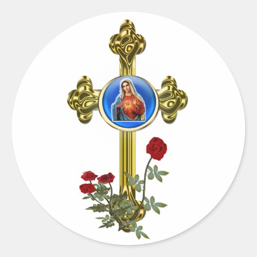 Mutter MAry Runder Aufkleber (Vorderseite)