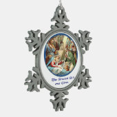 Mutter Mary Schneeflocken Zinn-Ornament (Links)