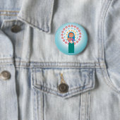 Mutter Mary und Baby Jesus unter blauem Himmel Button (Beispiel)
