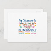 Mutter, mein Nickname ist Mama Geburtstag Postkarte (Vorne/Hinten)