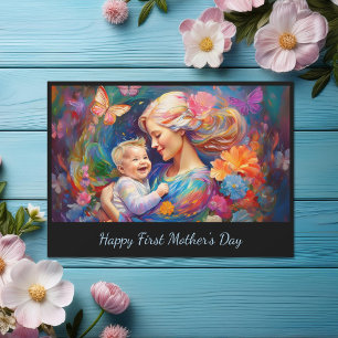Mutter mit Baby Boy First Mother Day Karte