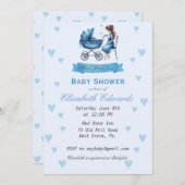 Mutter mit Baby Carriage Baby Shower Einladung (Vorne/Hinten)