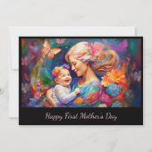 Mutter mit Baby Girl First Mother Day Karte (Vorderseite)