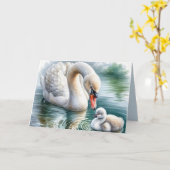 Mutter mit Cygnet wechseln Karte (Gelbe Blume)