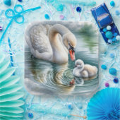Mutter mit Cygnet wechseln Pappteller (Party)