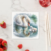 Mutter mit Cygnet wechseln Serviette (Beispiel)