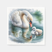 Mutter mit Cygnet wechseln Serviette (Vorderseite)