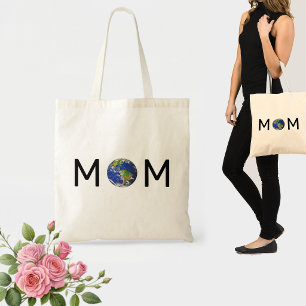 Mutter mit Erdkugel Tragetasche