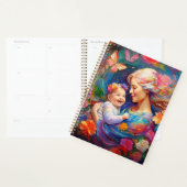 Mutter mit farbenfrohen Babymädchen Planer (Anzeige)