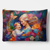 Mutter mit farbenfrohen Babymädchen Zubehörtasche (Vorderseite)