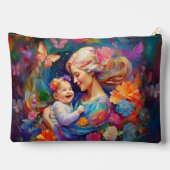 Mutter mit farbenfrohen Babymädchen Zubehörtasche (Rückseite)