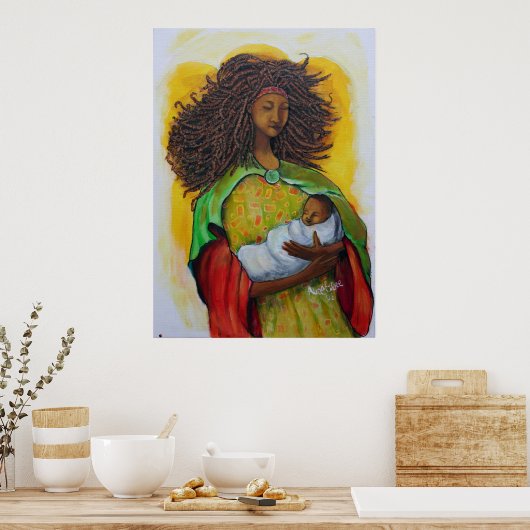 Mutter mit Kind Poster (Küche)