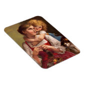 Mutter mit Kind und Katze kneten Magnet (Rechte Seite)