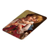 Mutter mit Kind und Katze kneten Magnet (Linke Seite)
