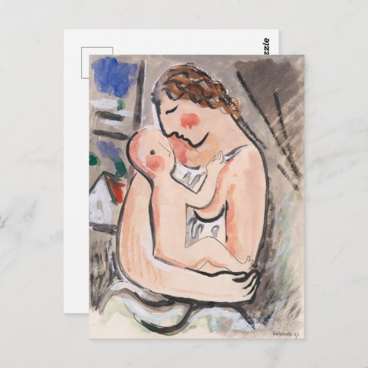 "Mutter mit Kind" von Galanda Postkarte (Vorne/Hinten)