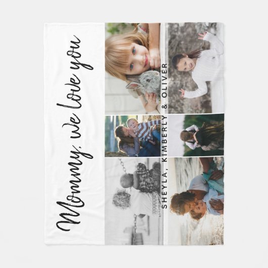 Mutter mit Kindern und Mama 6 FotoCollage Fleecedecke (Vorderseite)