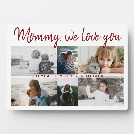 Mutter mit Kindern und Mama 6 FotoCollage Fotoplatte (Vorderseite)