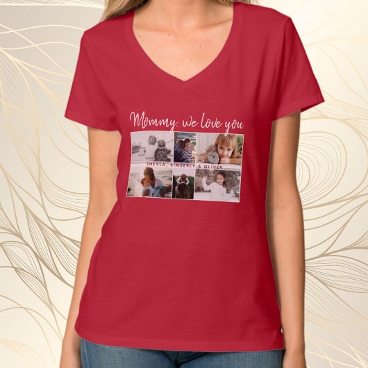 Mutter mit Kindern und Mama 6 FotoCollage T-Shirt